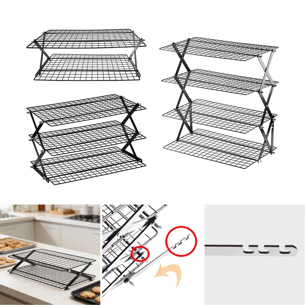 Cooling Rack, Collapsible Wire Stand for Cupcakes, Cakes, Cookies, Outdoor Picnics, Birthdays