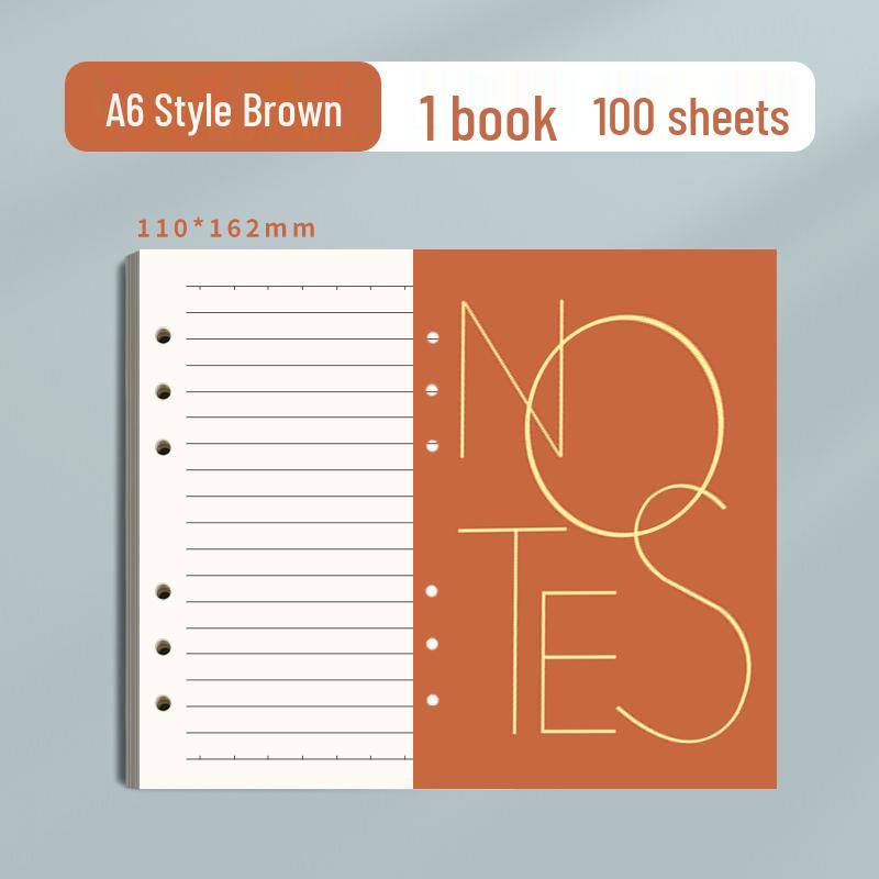 A6 Refillable Notebook: 6-Hole Lined A5 Pages