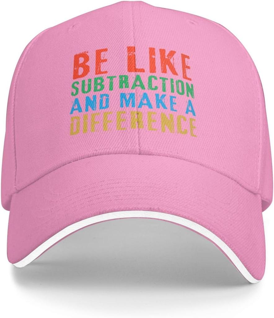 Be Like Subtraction Make A Difference Funny Baseball Cap Polyester Outdoor Adjustable Snapback