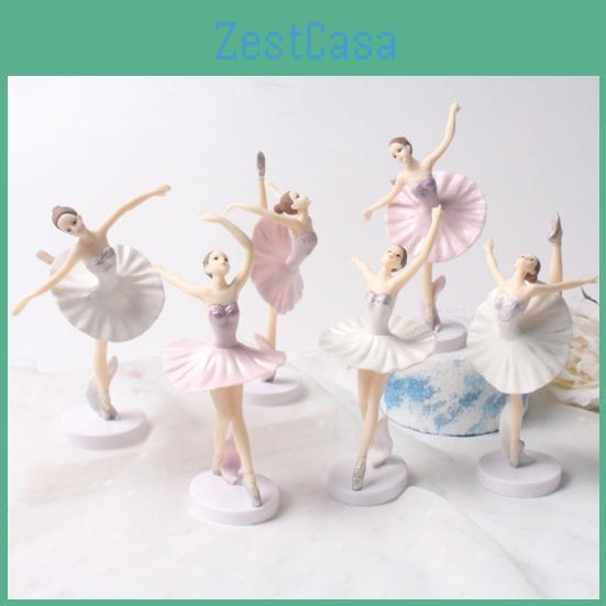 Toy Girl Dancing 3pcs Fashion Elegant Party Home Home Long Service Decoration Life Ballet Girl Cake Picks