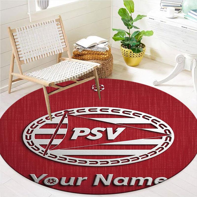 Philips Sport Vereniging Custom Name Round Area Rug,Carpet Rug for Living Room Bedroom Sofa Playroom Decor,Non-slip Floor Mat