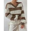Women's Autumn and Winter V-neck Twisted Flower Pullover Sweater for Women's Clothing