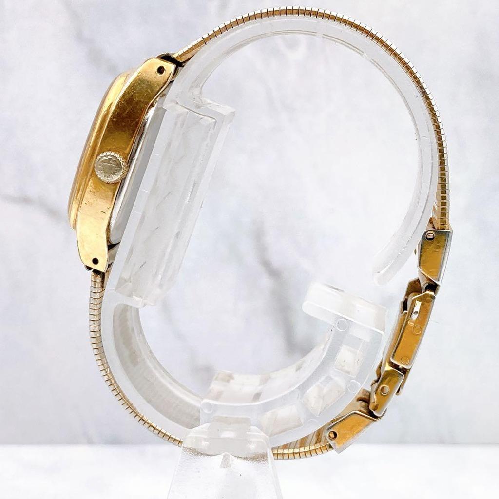 Used Working Item LONGINES Ladies Watch Square Gold Rectangular Golden Metal Band Vintage Antique Women