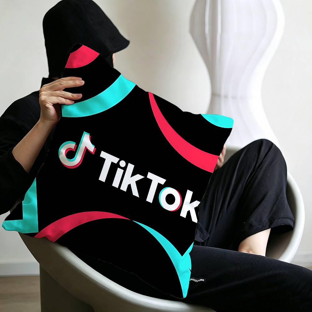 TTikToks Logo Decorative Room Aesthetics Pillow Case Home Decor Bedroom Sofa Bed Couch Pillow Cover x