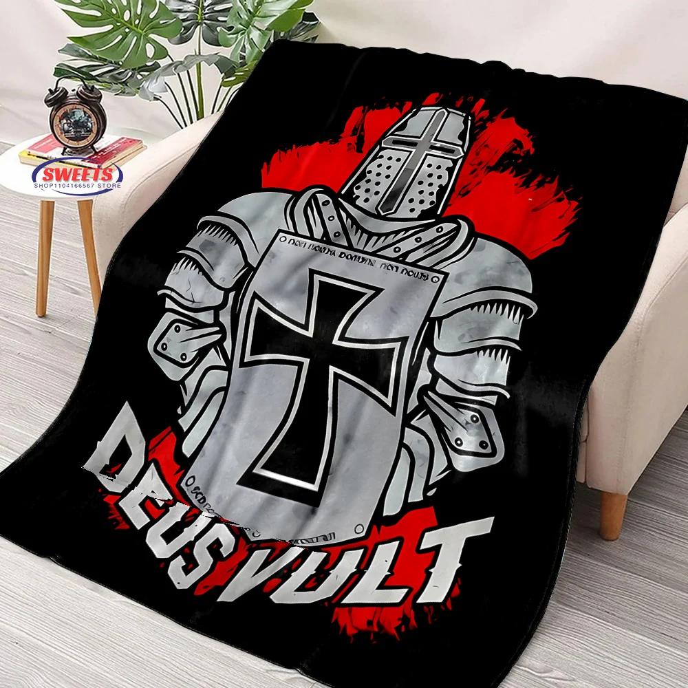 

Крест Крестоносца Рыцарь Тамплиер Фланелевое одеяло с 3D-печатью для кровати, спальни, дивана, пикника, покрывало для накрывания, для отдыха на природе, для сна 40x50in