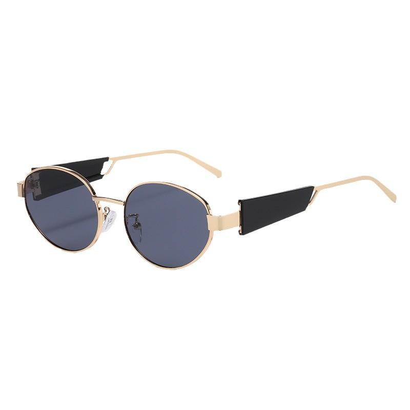 New Oval Metal-framed Sunglasses Are Fashionable, Fresh And Uv-resistant, Unisex Glasses 2426