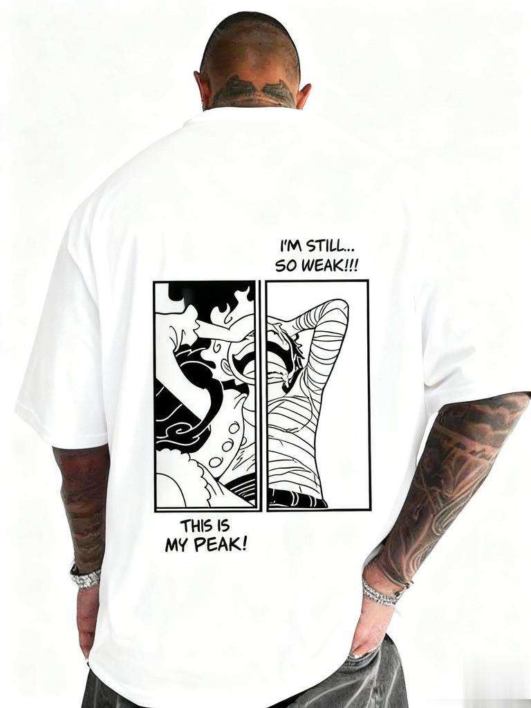 Unisex Oversized One Piece Anime Luffy Mens Tshirt Streetwear Summer Fashion Casual Tops Graphic Print Cotton Short Sleeve Tee