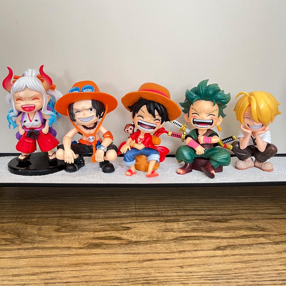12-15cm ONE PIECE  Anime Monkey D Luffy Roronoa Zoro Q-Version PVC Model Desktop Car Ornament  Kids Birthday Christmas Gift Toys