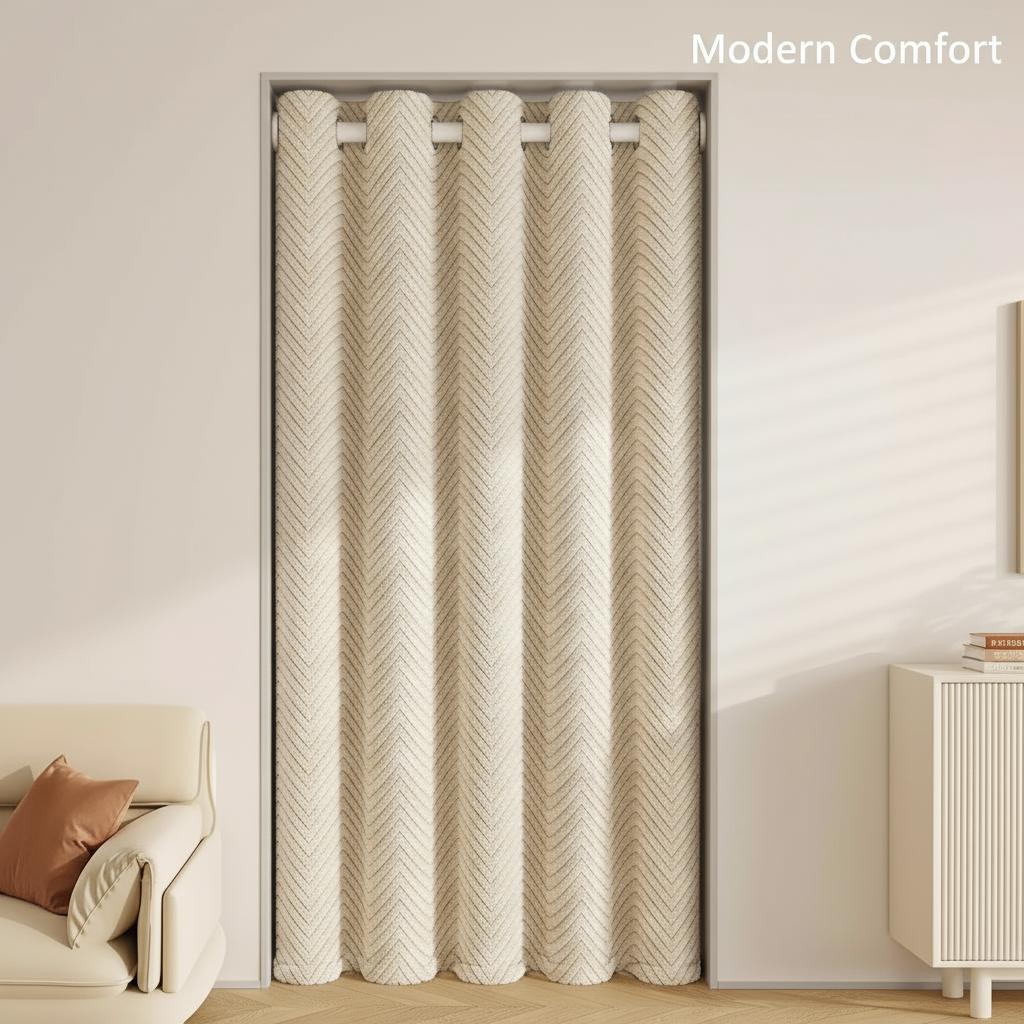 

1Pcs Minimalist Nordic Style No-Drill Door Curtain, Modern Partition, Thick Blackout Curtain 26inch X 42inch&Grommet Top