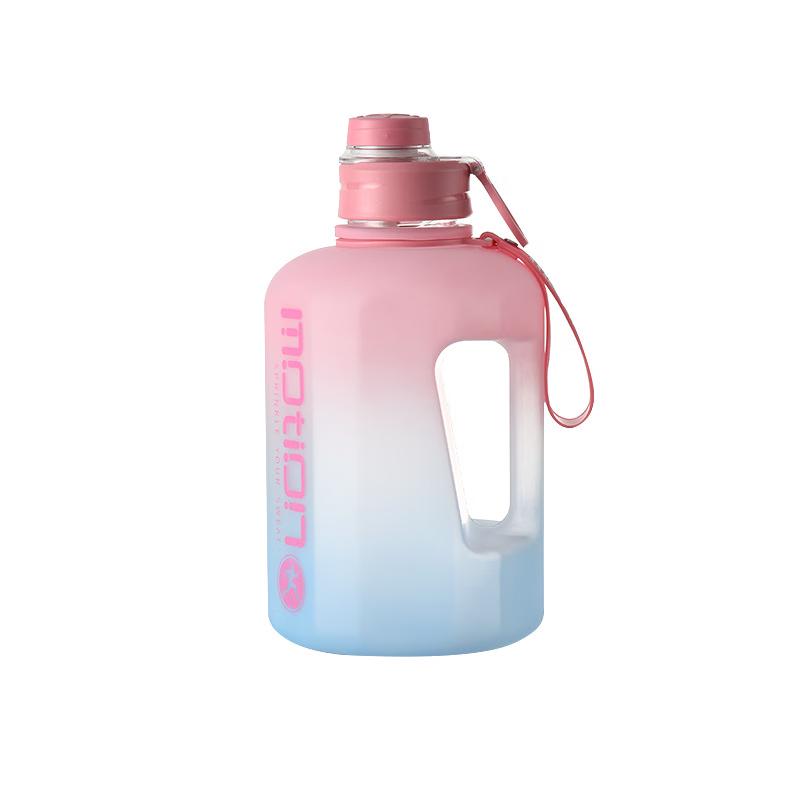 Nu Feng Gradient Pink Sports Water Bottle with Straw