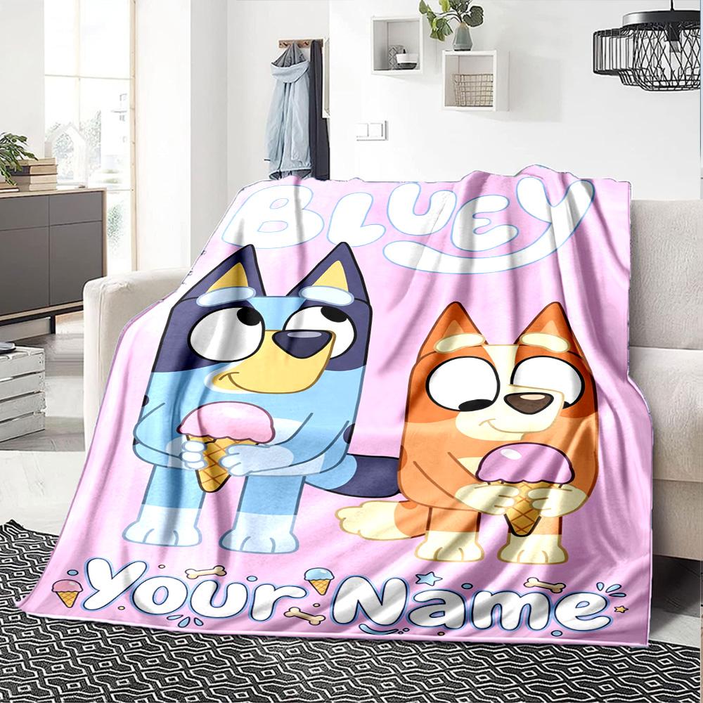 Bluey Personalized Name Blanket Throw Personalized Blanket Durable Comfort Perfect for Home Decor Sofa Bedding Picnics for All Occasions