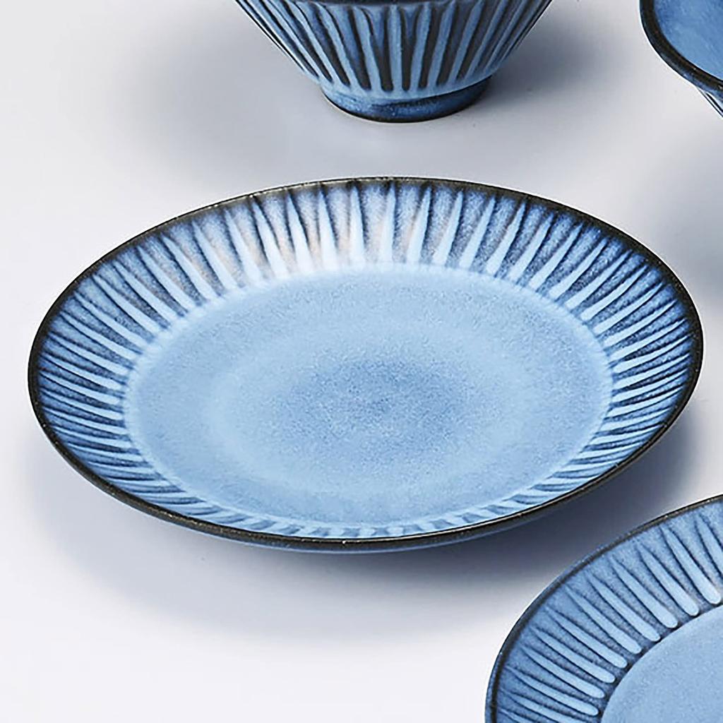 Hasami ware Rizaemon kiln BLUE carved fruit plate 391163