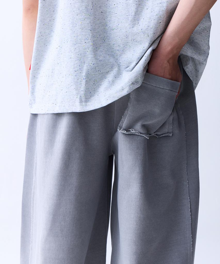 ADERNM Vintage Raw Edge Wide Pants Gray