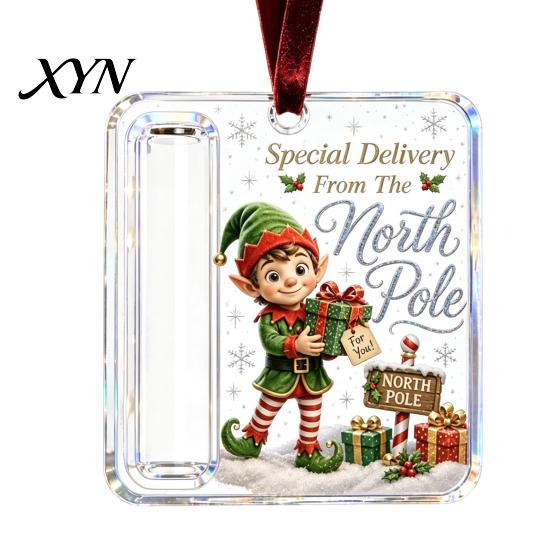 Personalized Holiday Cash Container Christmas Gift Ornament, Clear Acrylic Money Holder, Xmas Reusable Keepsake Tree Hanging Decoration, Funny Ways To