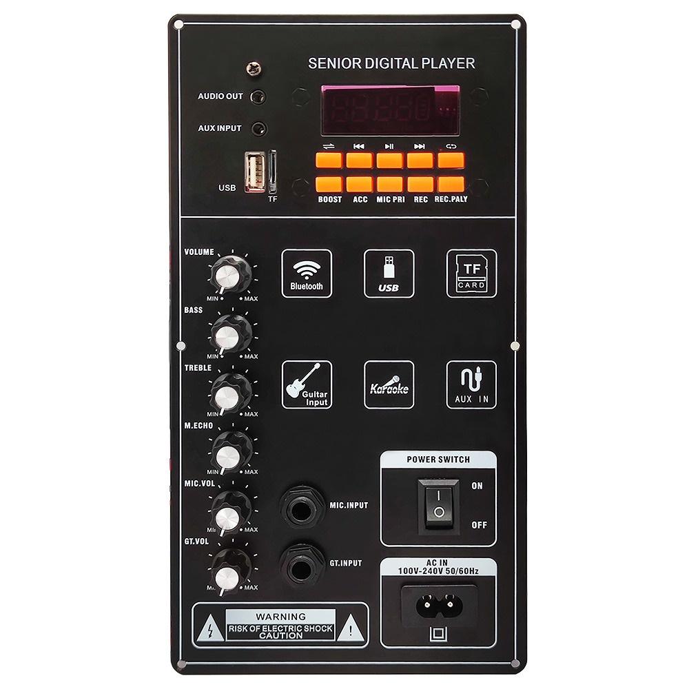 12V 100W Amplifier Board Square Dance Speaker Amplifier Support Bluetooth AUX TF-Card U-Disk Recording 6-12Inch Speaker