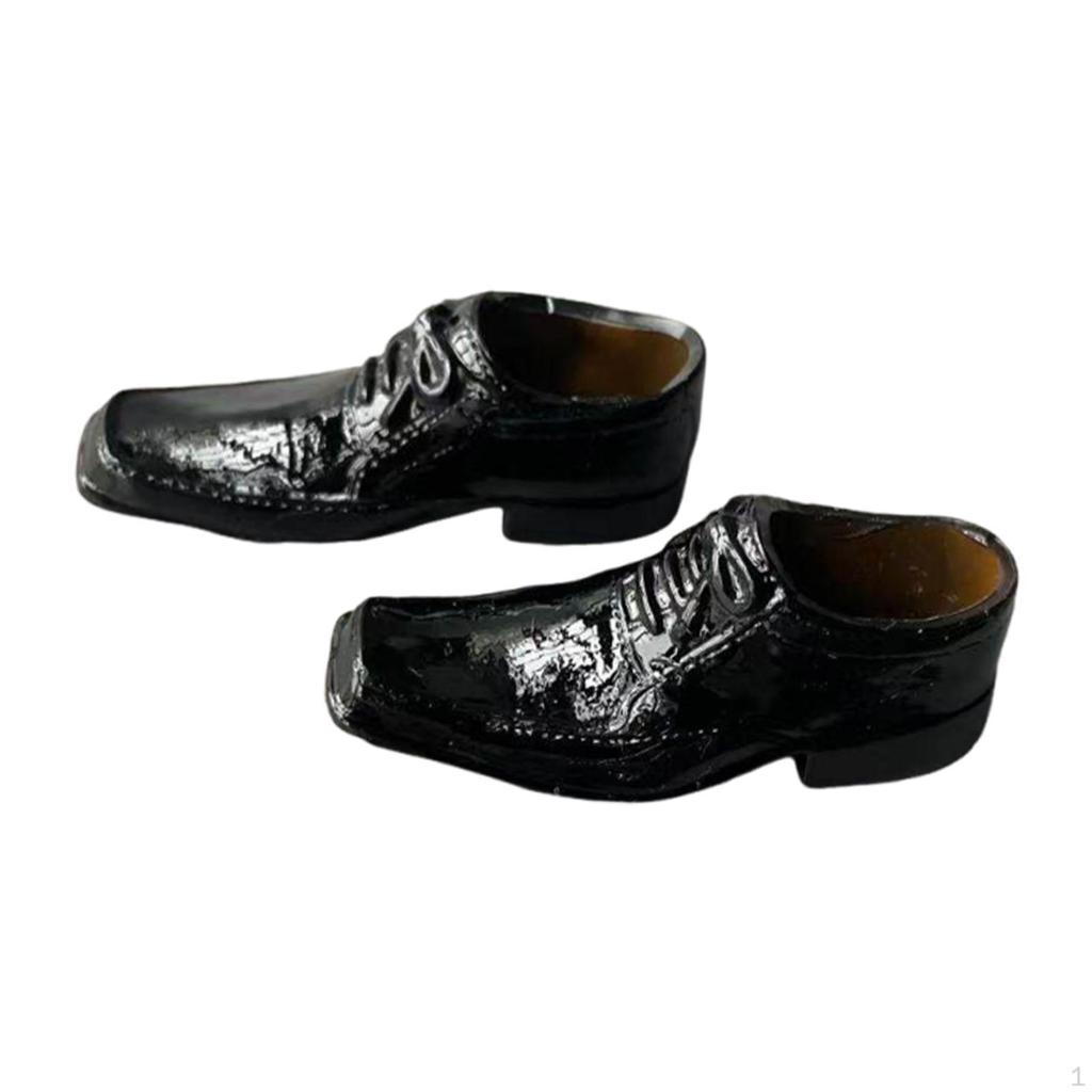 1/6 Scale Dress Shoes Footwear Square Toe Fashion Cosplay Miniature Figure Costume Accessory for 12