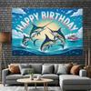 2D Marlin Fishing Birthday Backdrop Ocean Themed Photography Background