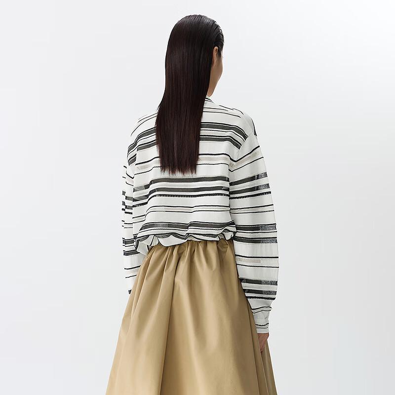 JNBY 2025 Spring Store Style Striped POLO Neck Sweater Pullover