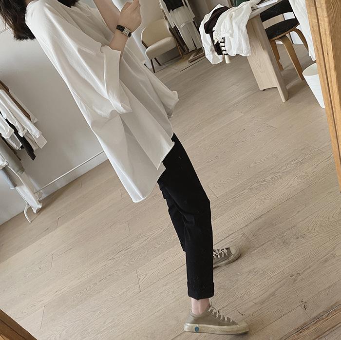 Loose Plus Size Cotton Raglan Sleeve Pullover - Five-Sleeve Summer Top