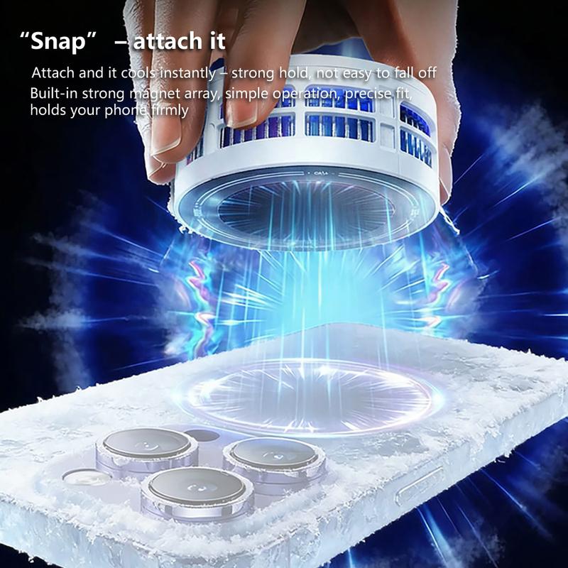 TEC Semiconductor Ice-Forming Cooling Mobile Phone Cooler Cooling AI Smart Temperature Control RGB Fan Lighting Extreme Cooling White Magnetic Mode