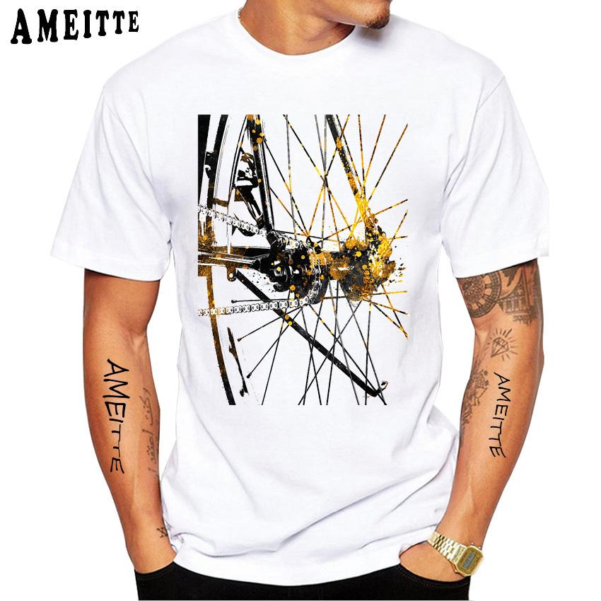 

Ameitte Летняя мужская футболка с коротким рукавом для велоспорта и спортивных велосипедов с принтом, винтажная футболка с дизайном велосипедов, хип L