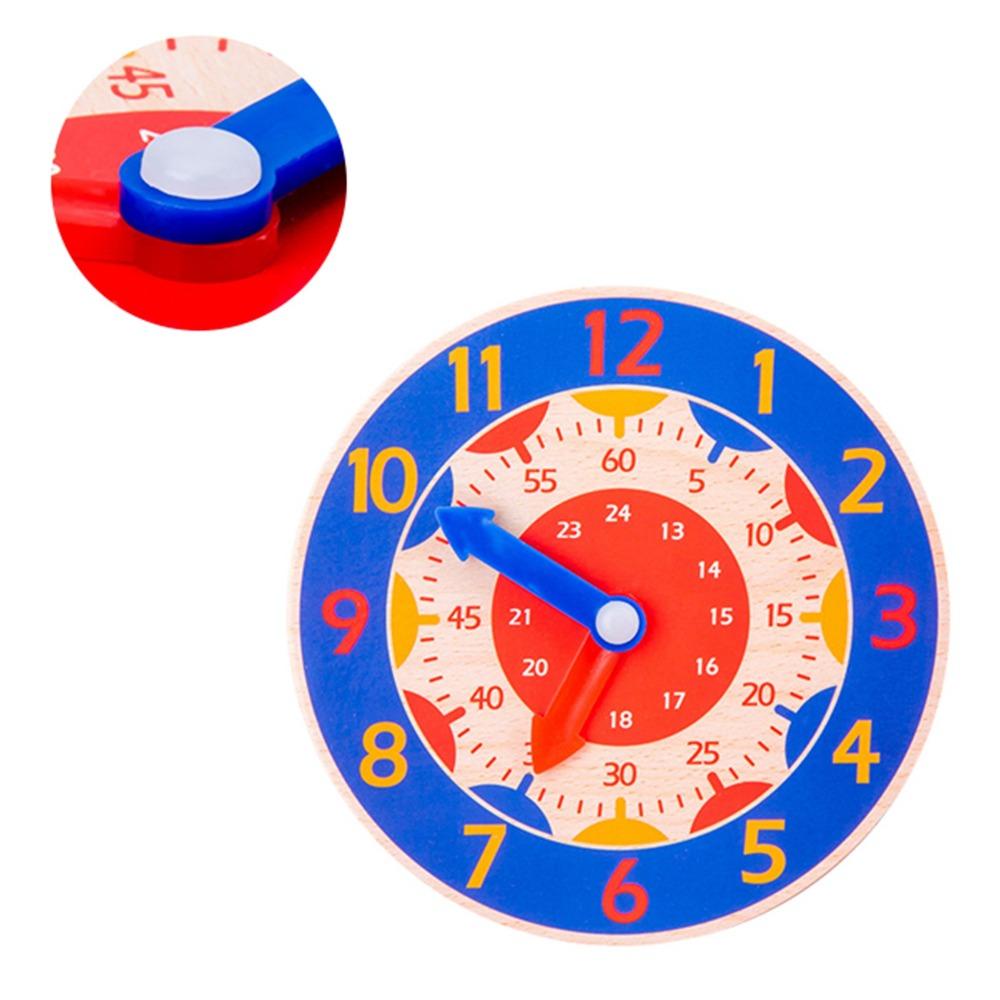 Teaching Function Wooden Teaching Clock Wooden Material Learning Clock Toy  Preschool Education