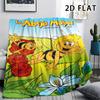 1Pc Bees and Maya Print Flannel Blanket, High quality Comfortable for All Seasons, Home Decor, Warmth and Comfort, Perfect for Christmas Gifts