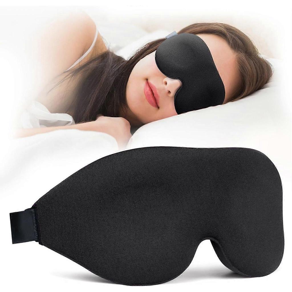 Sleep Mask for Back and Side Sleeper, Block Out Light, Luxury Sleeping Eye Mask of 3D Night Blindfold, Zero Pressure Breathable Travel Eye Cover Blac