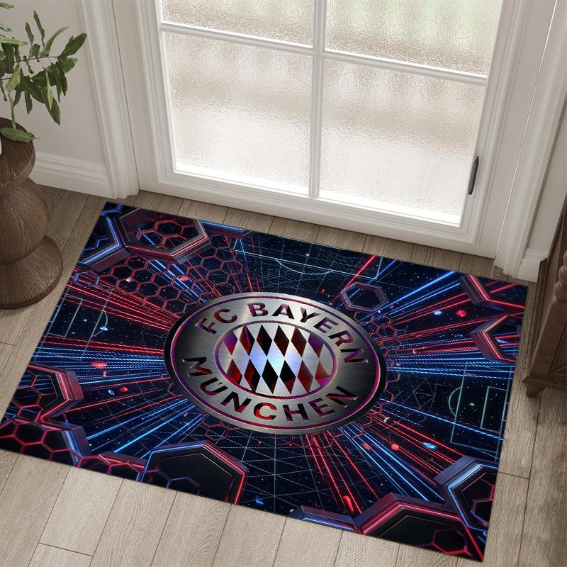 Diseño del Bayern de Múnich Alfombra de Terciopelo de Cristal Acogedora No?Alfombra Estampada Antideslizante Para Dormitorio Sala de Estar Entrada