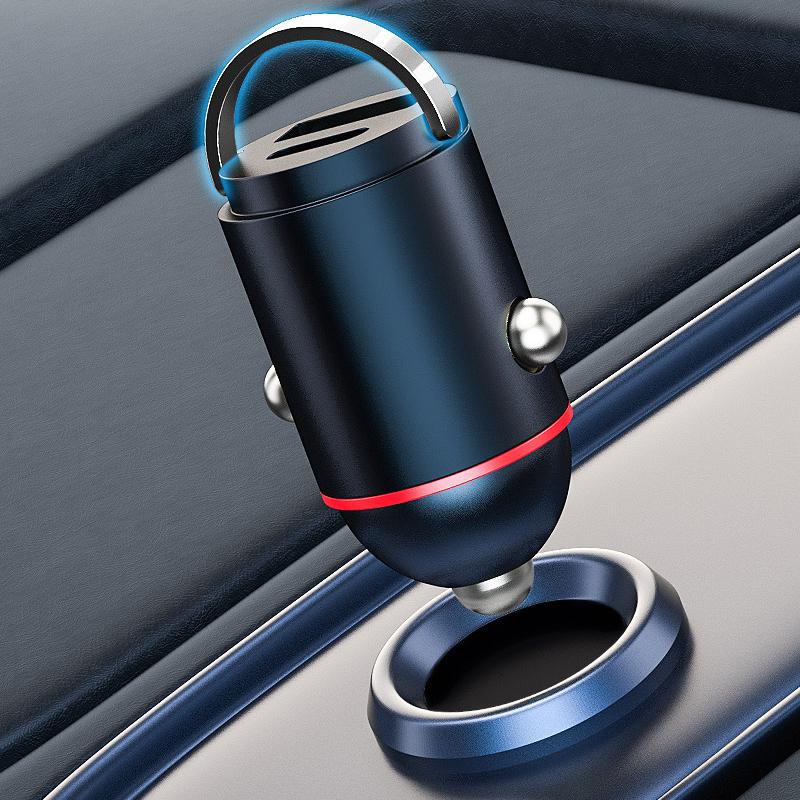 30W PD USB Car Charger Fast Charging For iPhone QC3.0 Mini Type USB C Hidden Car Mobile Phone Charger For Xiaomi Samsung Huawei