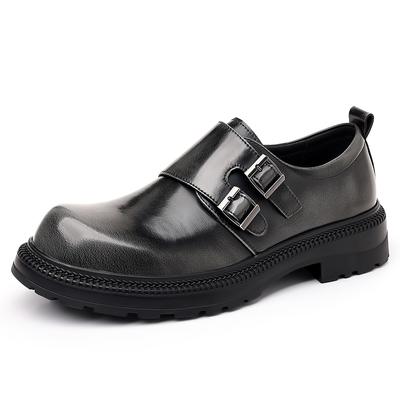 New Quality Men Leather Shoes Designer Casual Business Dress Oxfords Platform Loafers Slip-on Moccasins Thick Sole Wedding Shoes