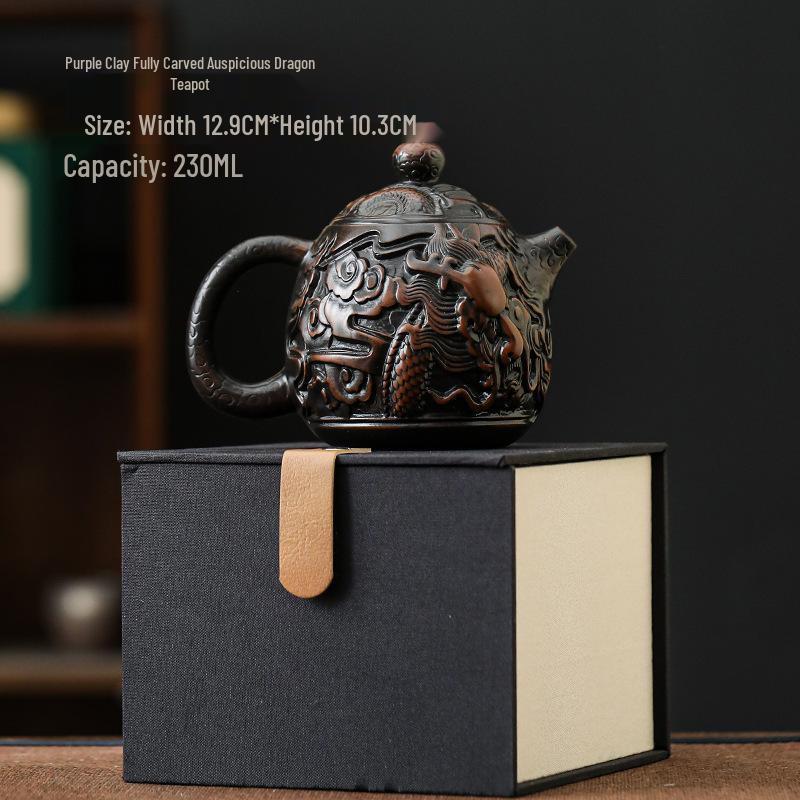 Shangqi Zitao Full-Carved Xishi Teapot