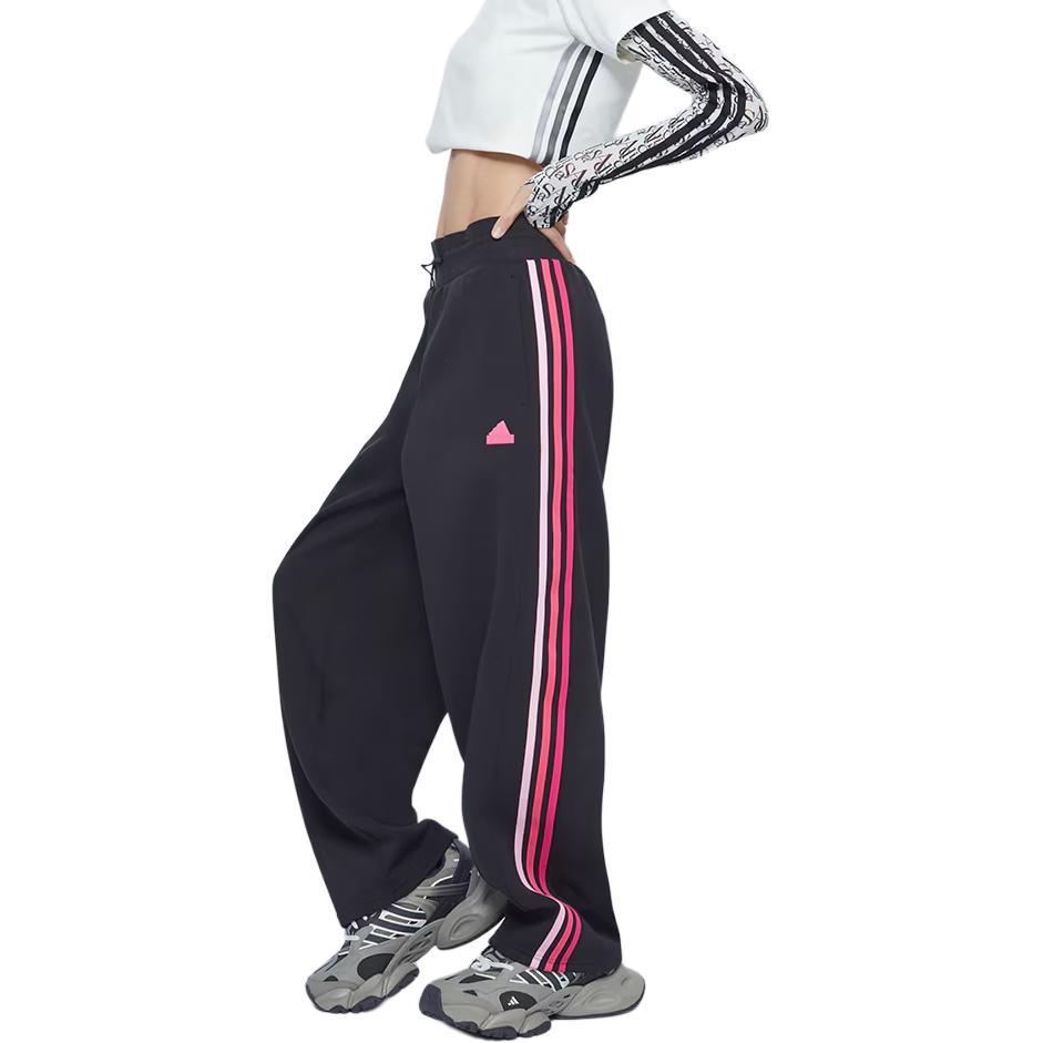 adidas Dance Retro Sport Side Stripe Loose Casual Comfortable Knit Pants Women Pants Black JJ3565