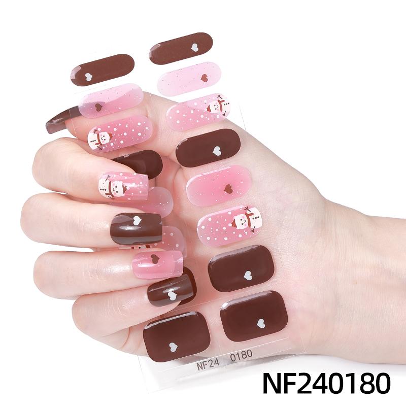 Christmas Design Gel Nail Wraps New Design Gel Nail Stickers Semi Cured Gel Nail Strips