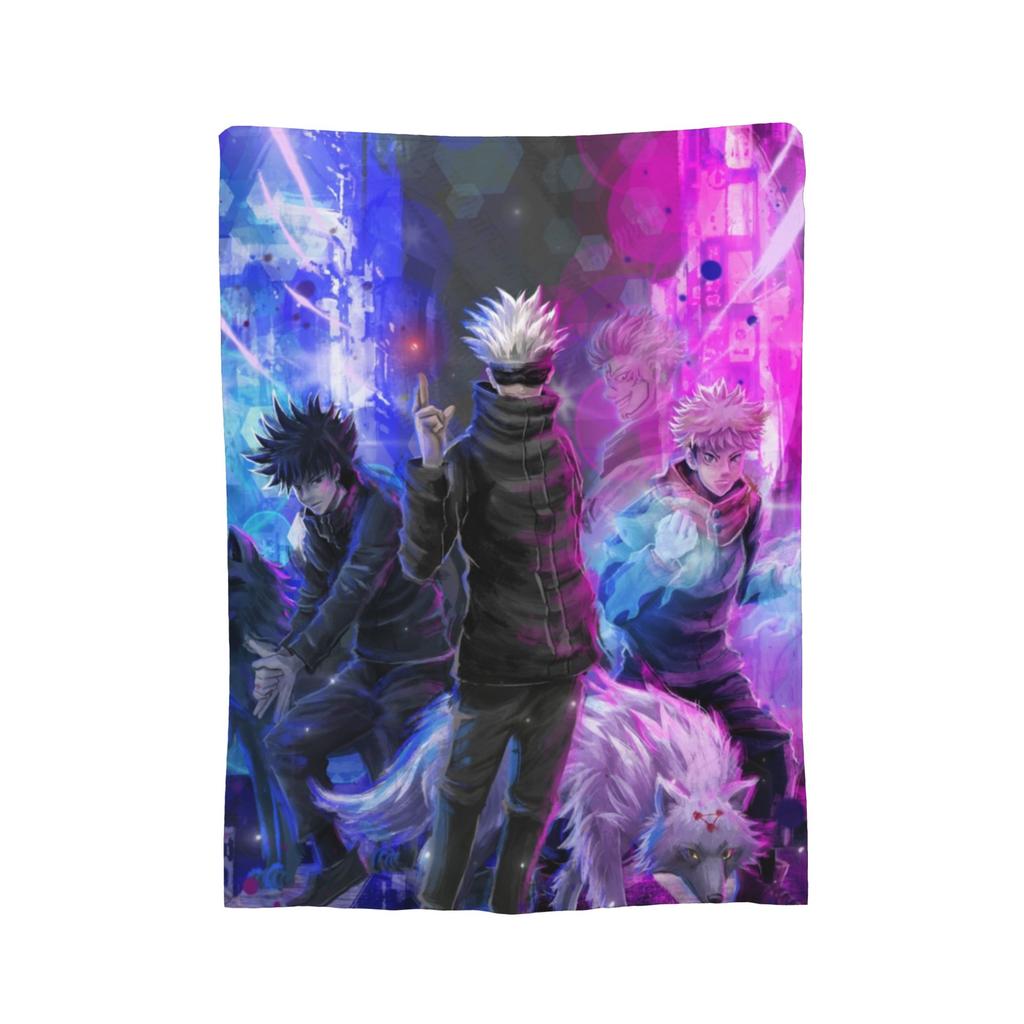 Yuji x Sukuna Blanket Jujutsu Kaisen Flannel Awesome Warm Throw Blankets for Coverlet Decoration,
