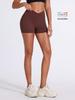 Women's High Waist Pleated Quick-Dry Yoga Shorts - Peach Hip Lifting Fitness Running Pants