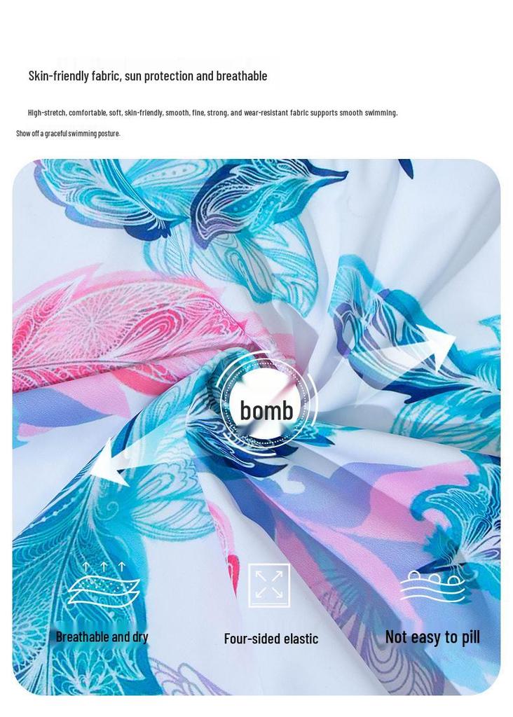 Costum de baie dintr-o piesă de vară pentru femei, cu mânecă scurtă și fustă - Costum de baie sport cu efect de subțiere, care acoperă imperfecțiunile