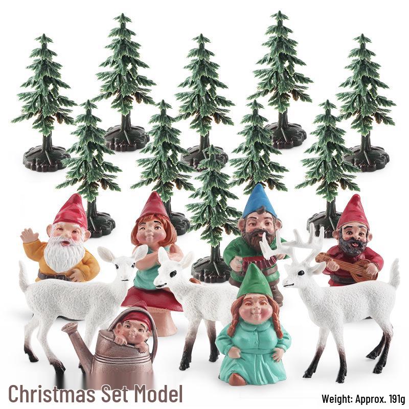Simulated Christmas Reindeer and White-Tailed Deer Ornament Set