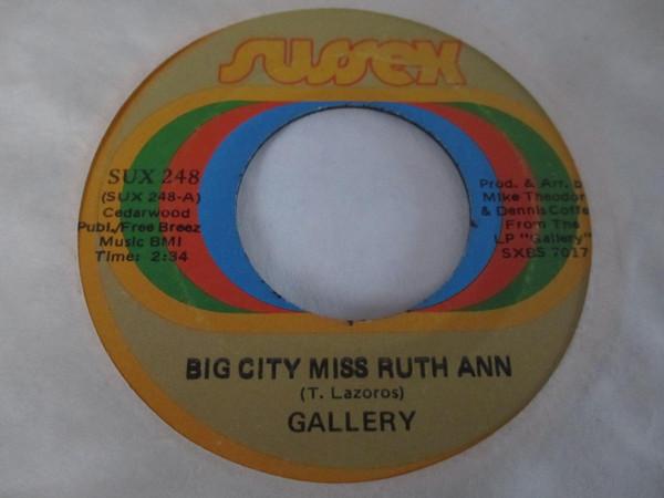 

7inch Record GALLERY - Big City Miss Ruth Ann SUX248 Sussex 1972 Canada Rock Used