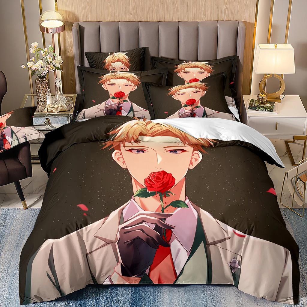 Anime SPY FAMILY Anya Bedding Set Single Twin Full Queen King Size Bed Set Kids Bedroom Duvetcover Duvet Cover Pillowcase