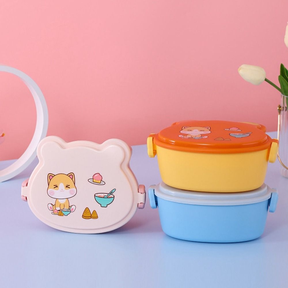 Microwave Safe Double Lunch Box Portable Snacks Storage Container Creative Lunch Container  Camping