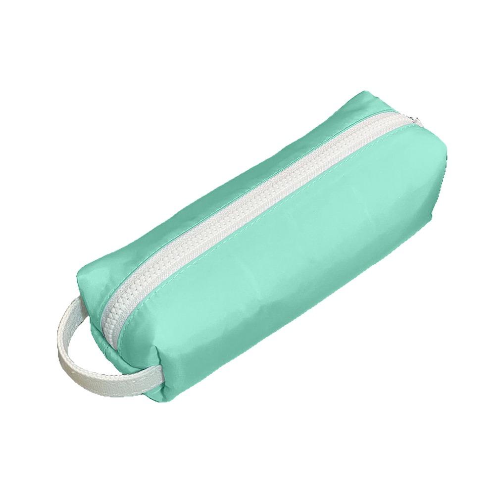 

Solid Color Stationery Storage Bag Zipper Students Stationery Pouch Pen Bag Student Supplies зелёный