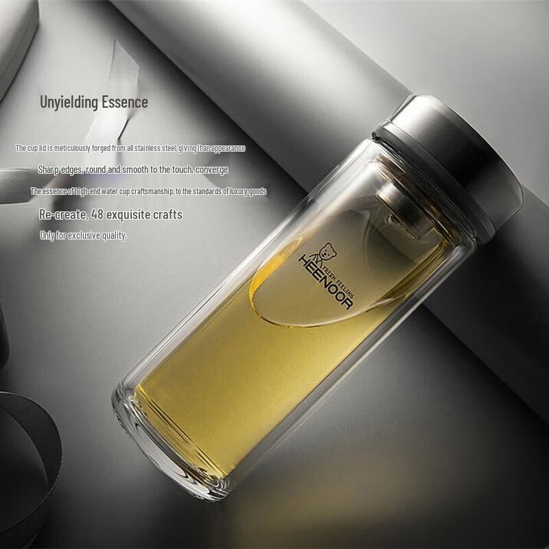 Xino Portable Double-Wall Borosilicate Glass Tea Mug