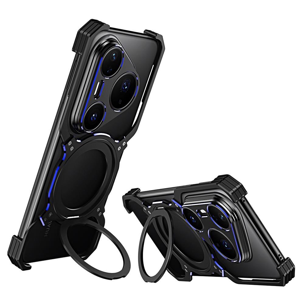 

Для Huawei Pura 80 Ultra Чехол Подставка Металлический Бампер Магнитная Крышка Телефона Black/Blue