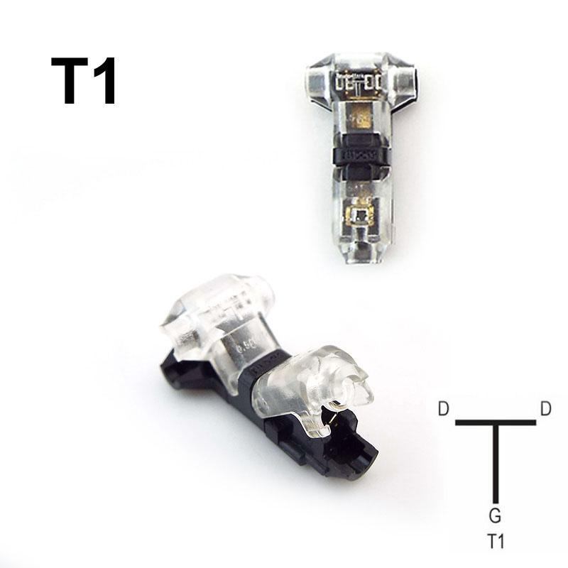10pcs electric Wire Connector T type Quick Splice Electrical Cable Crimp Terminals for Wires Wiring 22-18AWG LED Car Connectors