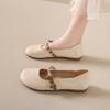 French shallow mouth flat bottom small leather shoes women's 2025 new spring skirt pregnant women single shoes soft leather evening Doudou shoes