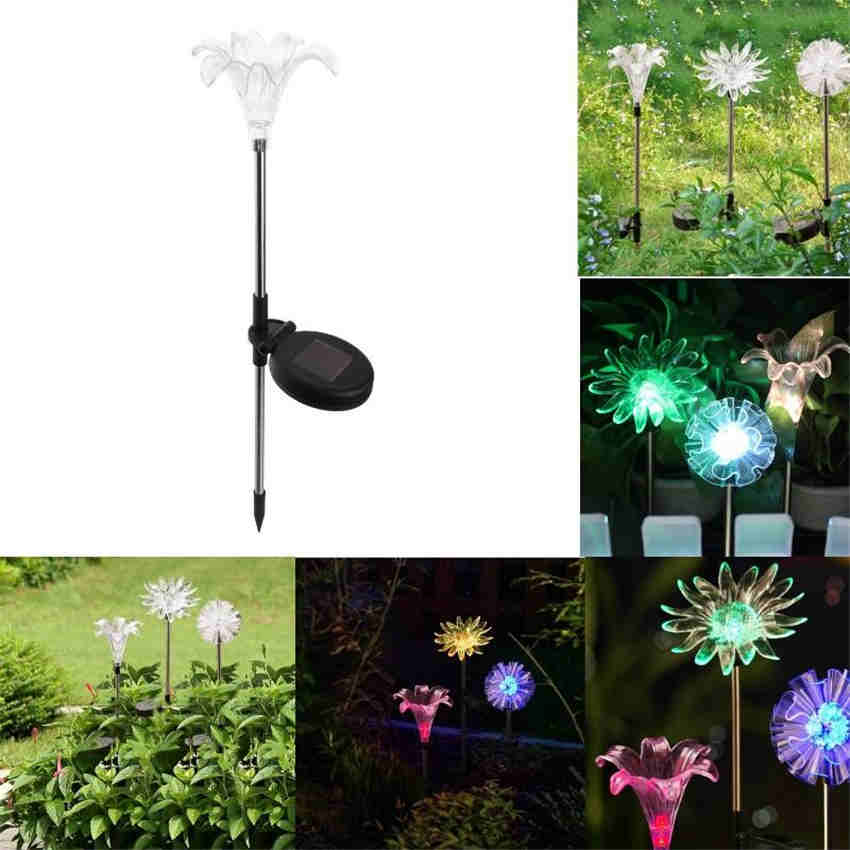 Flower Shape Solar Light Outdoor Solar Garden Light Yard Path Way Landscape Decor Light