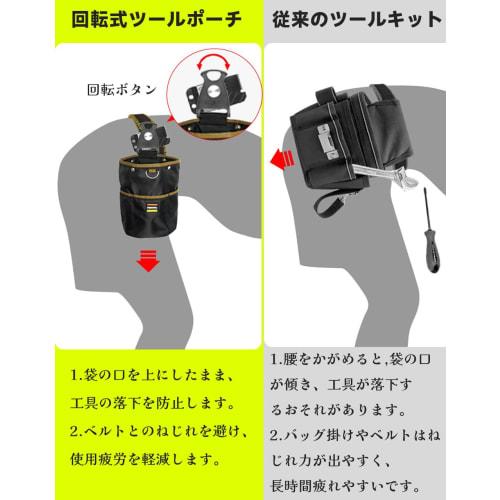 Multi-functional tool bag with quick release, spring-loaded closure, and high-density waterproof Oxford fabric. Includes a screw holder, small items,