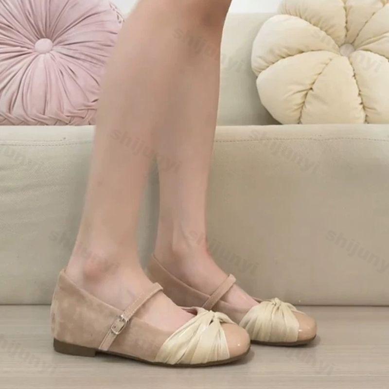 Mode Damen Mary Jane Schuhe Frühling Herbst Neu Schnallenriemen Elegant Mode Einzelne Schuhe Leicht Bequem Weiche Sohle Freizeitschuhe