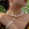 Faux Pearl Necklace Women Earring Bracelet Vintage French Wedding Party